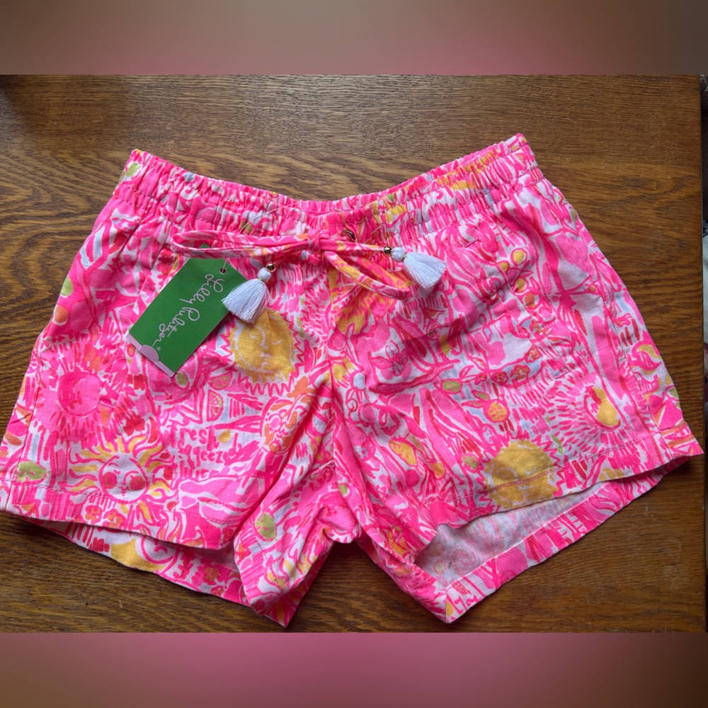 Pink Linen Summer Shorts